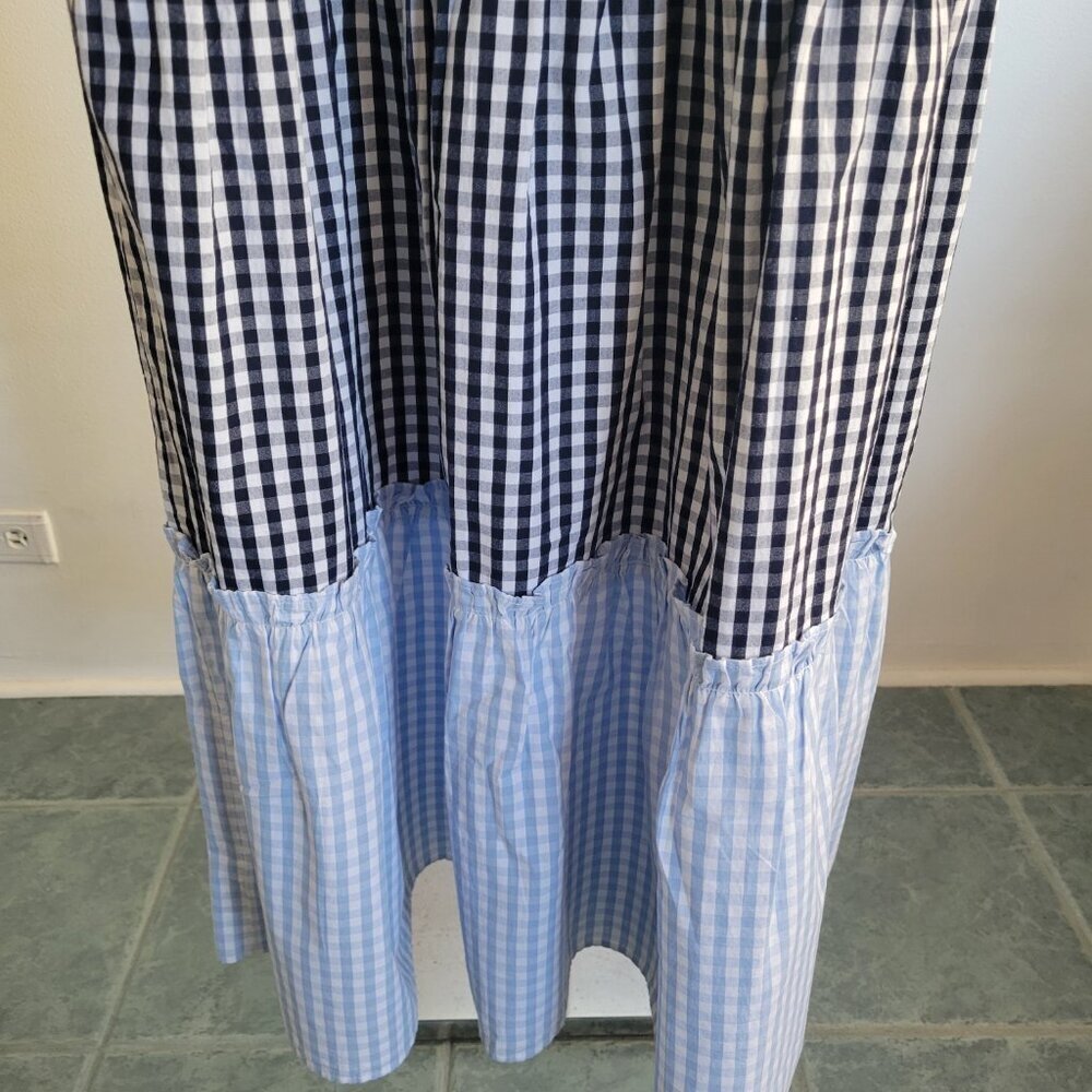 NWT- Crown & Ivy Gingham Color Block Tiered Maxi Smocked Back Dress (S: M) - Picture 8 of 15